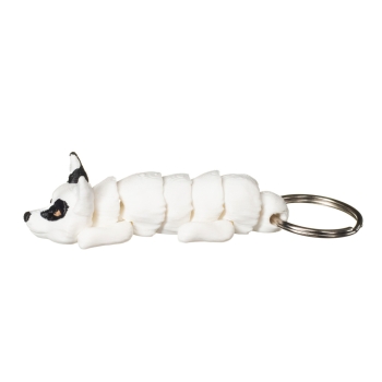 Brelok do kluczy Corgi biały – brelok 3D pies, designerski gadżet